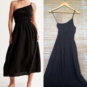 Abercrombie & Fitch Black Midi Dress